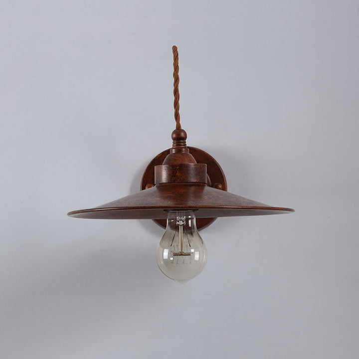 Zeitgenössische industrielle wasserdichte Metallplatten-Schüssel 1-Licht Wandleuchte Lampe für Außenpatio | Karnz