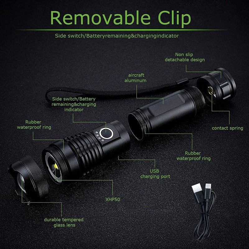 XHP50 Wasserdichte zoombare helle Taschenlampe | Karnz