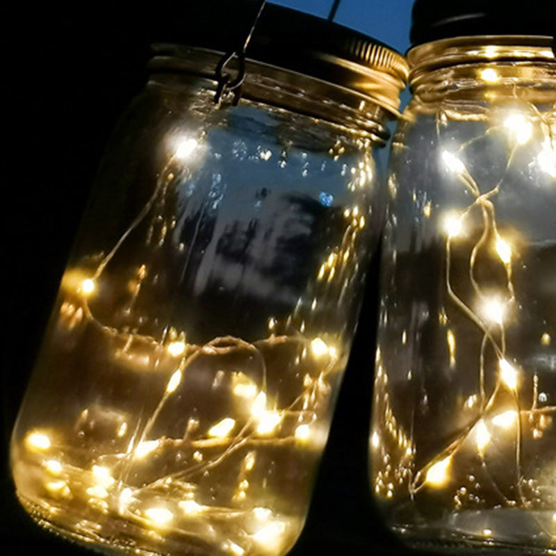 Moderne Art Deco Wasserdichte Solar Glas Edelstahl Kupferdraht Stern LED Lichterkette Außenbeleuchtung Für Garten | Karnz