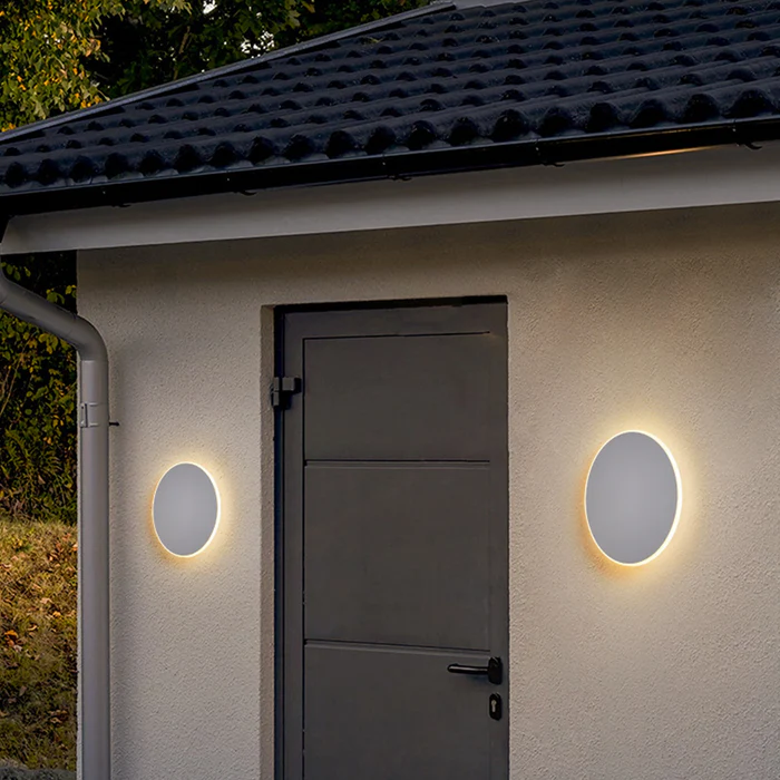 Elegante LED-Wandleuchte für den Außenbereich - Minimalistisches rundes Design