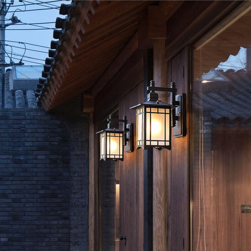 Moderner wasserdichter Solar-Aluminium-Chinesischer Pavillon Form 1-Licht-Wand sconces Lampe | Karnz