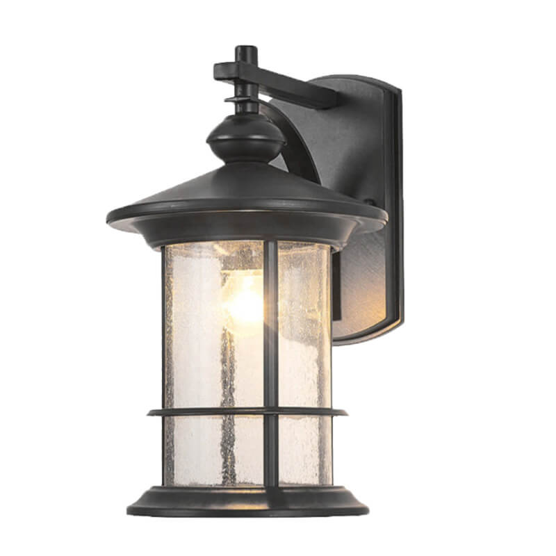 Industrielle Vintage Blasen-Glas-Säule 1-Licht Außen wasserdichte Wand Leuchte Lampe | Karnz