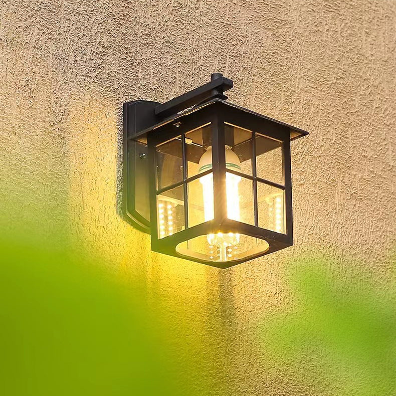 Moderne Einfachheit Wasserdicht Aluminium Quadrat Glas Schirm 1-Licht Wand Sconce Lampe Für Outdoor Patio | Karnz