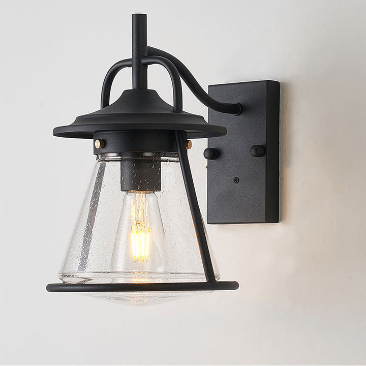 Wasserdichte Glasscone-Schirm 1-Licht Außenwandlampe | Karnz