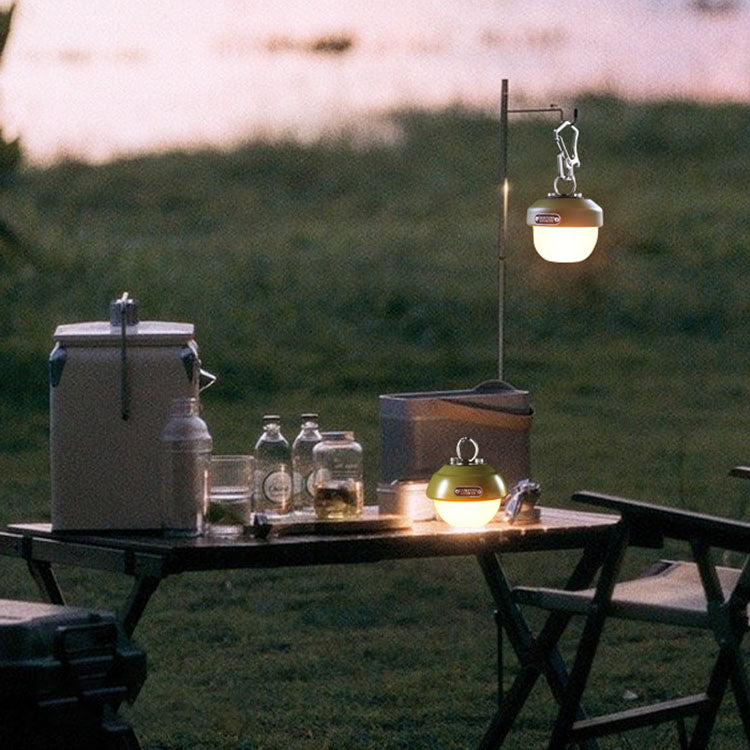 Zeitgenössische kreative wasserdichte Orb-Metall-PC-LED-Camping-Außenleuchte für Außenpatio | Karnz