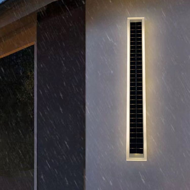 Minimalistische rechteckige LED-Wandleuchte für den Außenbereich, wasserdicht, mit Solarfunktion, für Terrasse und Garten