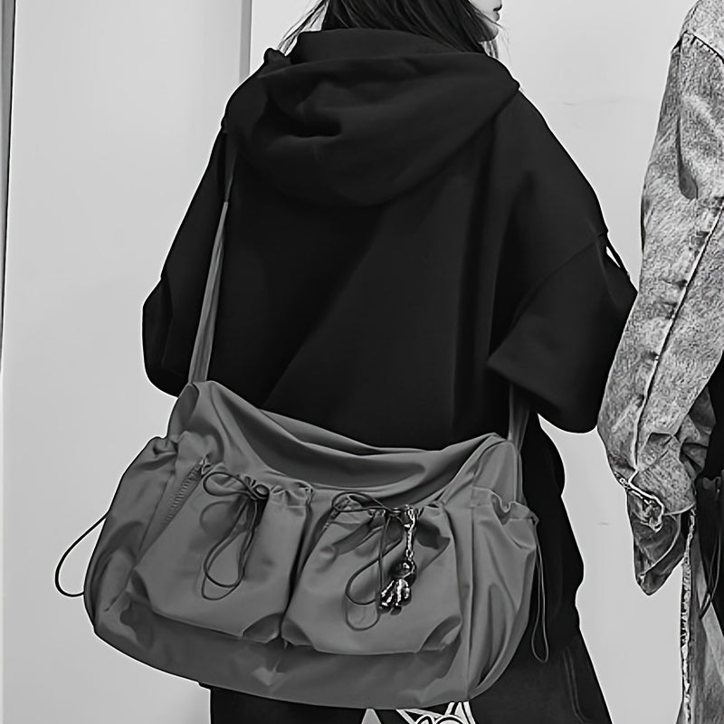UrbanLiner Nylon Messenger Bag – Schwarze Umhängetasche mit Reißverschluss für den täglichen Gebrauch | Karnz