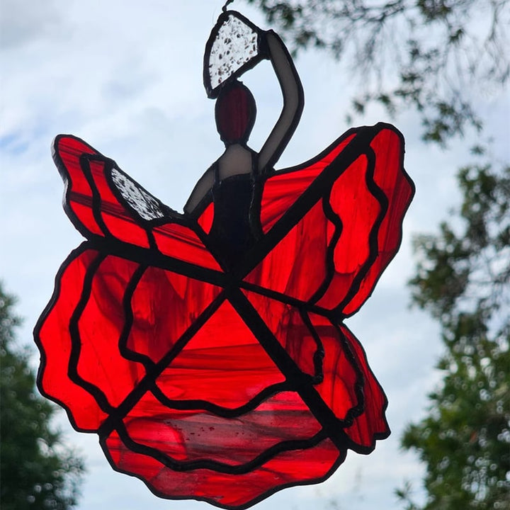 Tanzende Dame, bemalter Spinner [Höhe 9,8 Zoll]