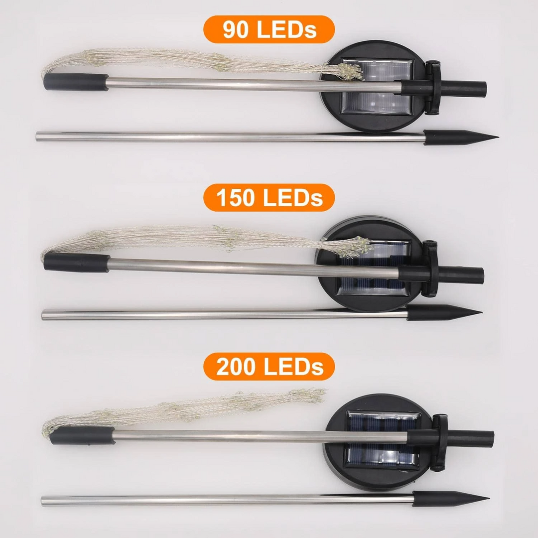 4 Stück Solar Feuerwerk Gartenlichter - Wetterfeste LED Dekorationsbeleuchtung, Solarenergie für Garten und Terrasse | Karnz