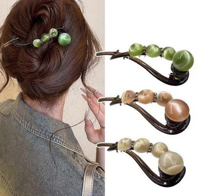 Elegante Rosenperlen-Dreh-Haarspange Karnz