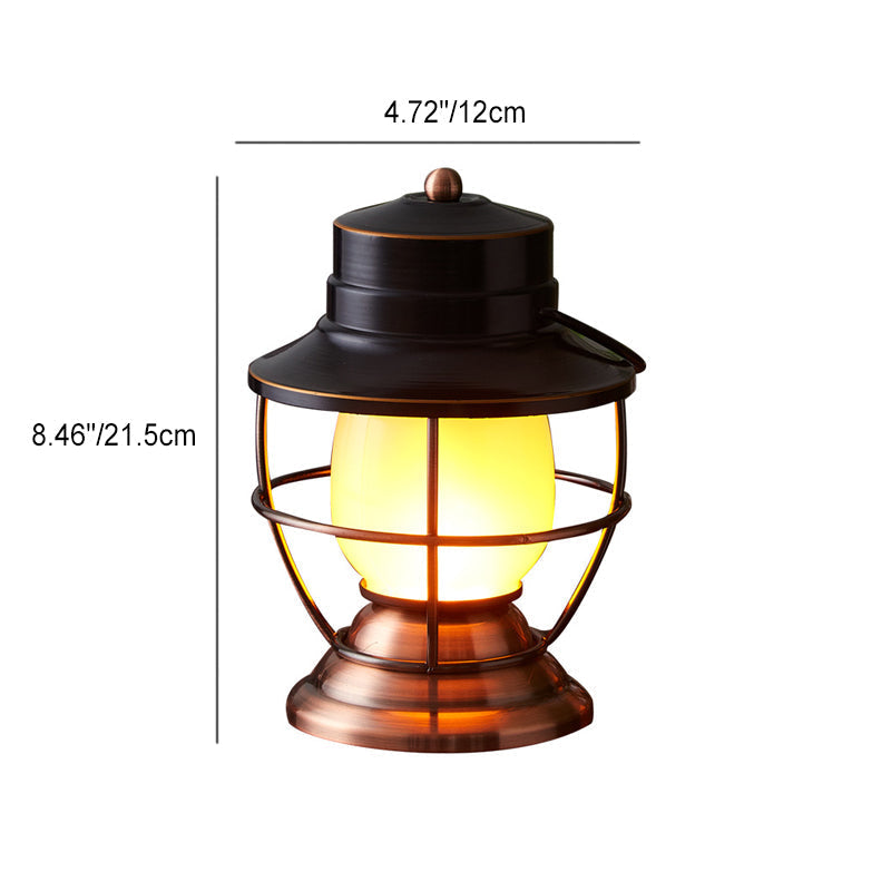 Traditionelles Bauernhaus Wasserdichte Wiederaufladbare Eisen Acryl Zylinder LED Tischlampe Für Unterhaltungsraum | Karnz