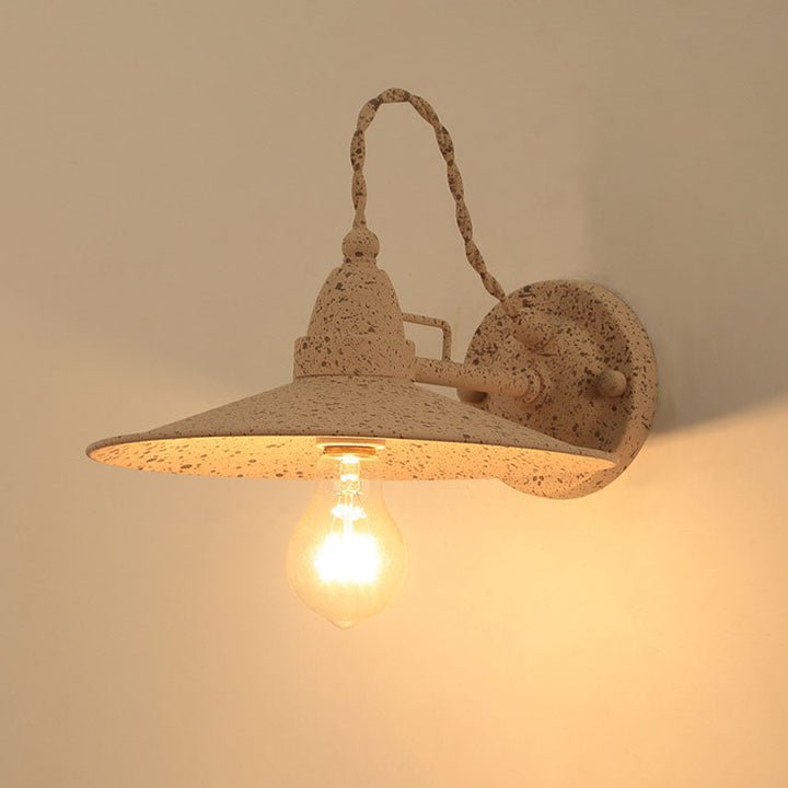 Zeitgenössische industrielle wasserdichte Metallplatten-Schüssel 1-Licht Wandleuchte Lampe für Außenpatio | Karnz