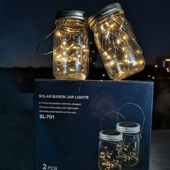 Moderne Art Deco Wasserdichte Solar Glas Edelstahl Kupferdraht Stern LED Lichterkette Außenbeleuchtung Für Garten | Karnz