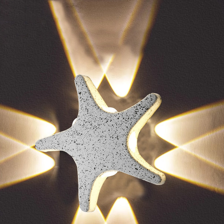 Moderne, schlichte LED-Wandleuchte aus Aluminium im Seestern-Design, wasserdicht, für die Terrasse