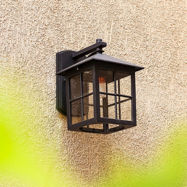 Moderne Einfachheit Wasserdicht Aluminium Quadrat Glas Schirm 1-Licht Wand Sconce Lampe Für Outdoor Patio | Karnz