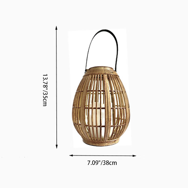 Moderne Art Deco Solar Runde Laterne Rattan LED Außen Landschaftslicht Für Garten | Karnz