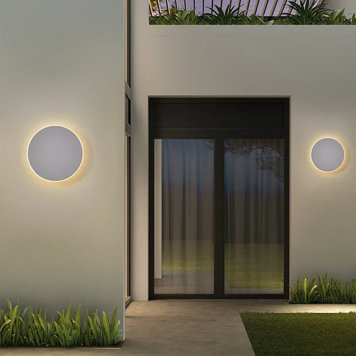 Elegante LED-Wandleuchte für den Außenbereich - Minimalistisches rundes Design