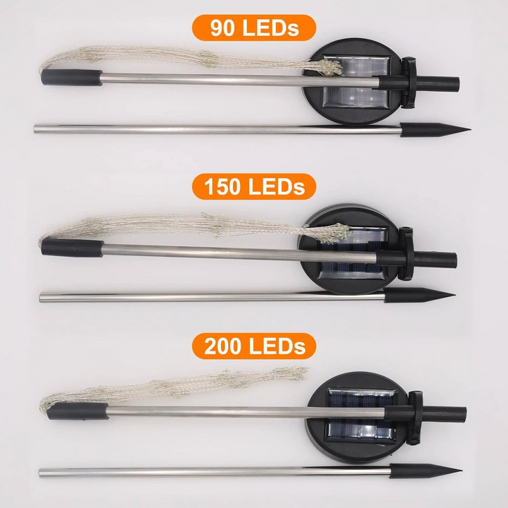 4er-Set Solar-Feuerwerks-Gartenleuchten – Wetterfeste LED-Dekorationsbeleuchtung, Solarbetrieben für Garten und Terrasse