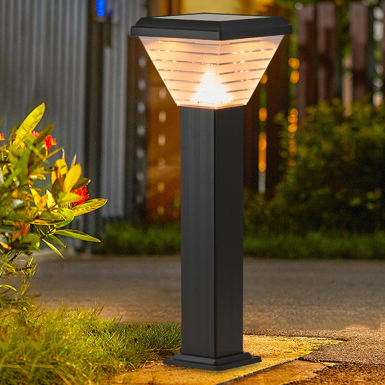 Moderner Minimalistischer Quadratischer Zylinder Solar Wasserdichter ABS PC LED Außenleuchte Für Garten | Karnz
