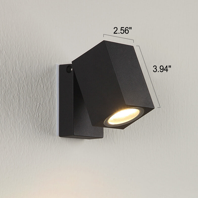 Modernes Outdoor-Wasserdichtes Quadrat-Spotlight Einstellbarer Winkel LED Garten Wand Sconce Lampe | Karnz