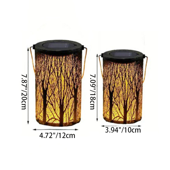 Moderne Art Deco Solar Zylinder Skelett Laterne Eisen LED Außen Landschaft Licht Für Garten | Karnz