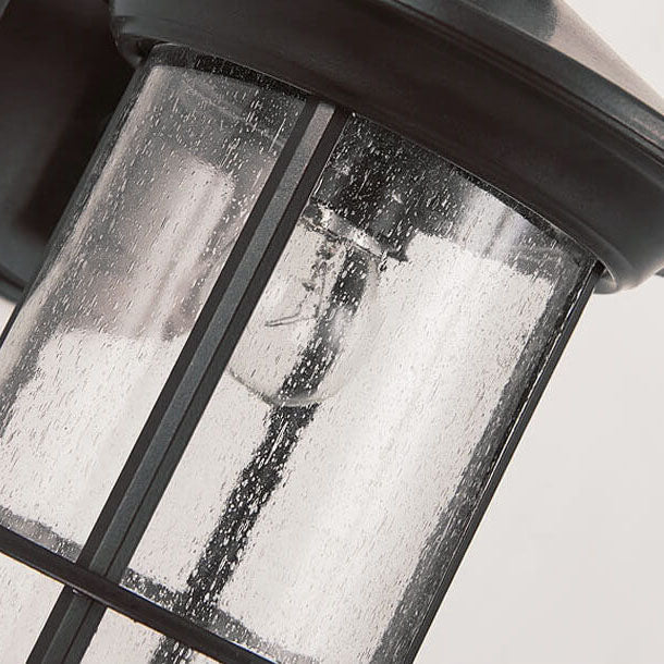 Industrielle Vintage Blasen-Glas-Säule 1-Licht Außen wasserdichte Wand Leuchte Lampe | Karnz