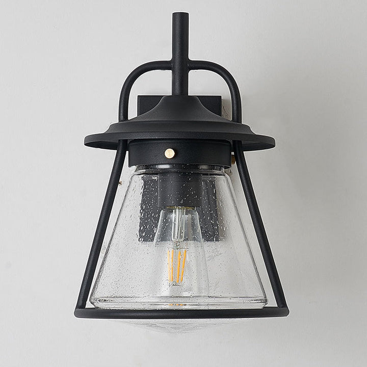 Wasserdichte Glasscone-Schirm 1-Licht Außenwandlampe | Karnz