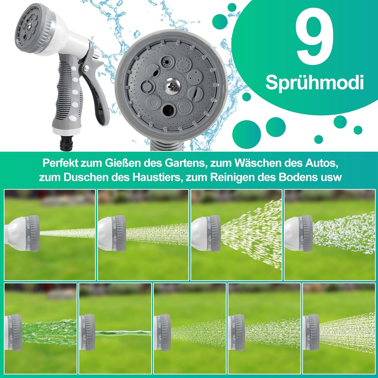 Schlauchtrommel Wasser Schlauchaufroller mit Handbrause Gartenschlauch | Karnz