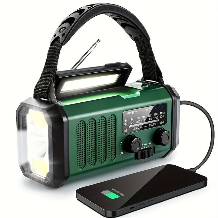 Karnz | StormMate X10 Notfallradio mit 10.000 mAh Powerbank | Solar, Kurbel & USB-C | LED-Licht, SOS-Alarm & Kompass | AM/FM/NOAA