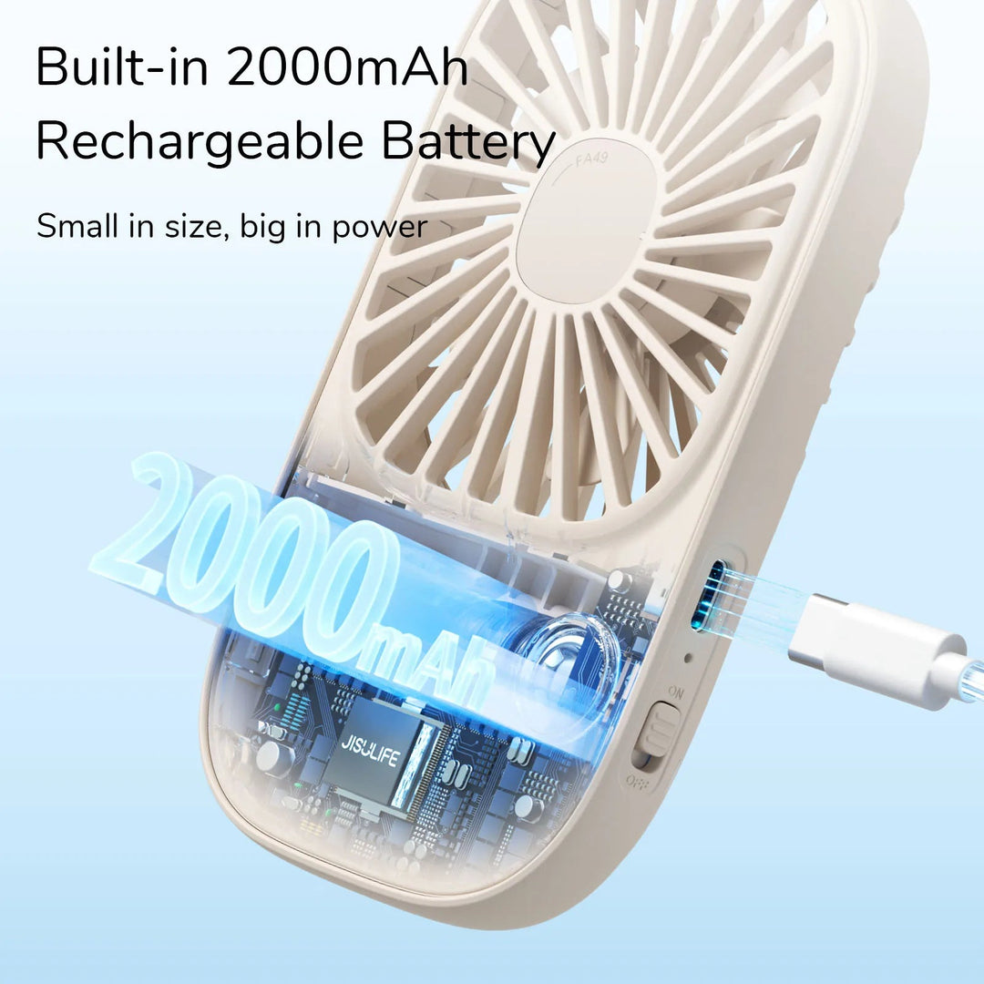 Mini Handheld USB wiederaufladbarer Ventilator mit 3 Geschwindigkeiten, tragbarer Wimpernventilator & Tischständer | Karnz