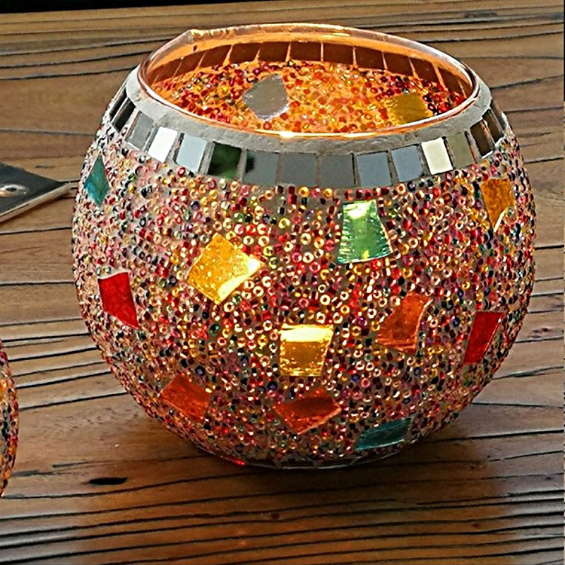 Europäischer Retro Glas Mosaik Teelichthalter