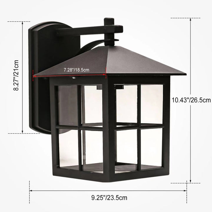 Moderne Einfachheit Wasserdicht Aluminium Quadrat Glas Schirm 1-Licht Wand Sconce Lampe Für Outdoor Patio | Karnz