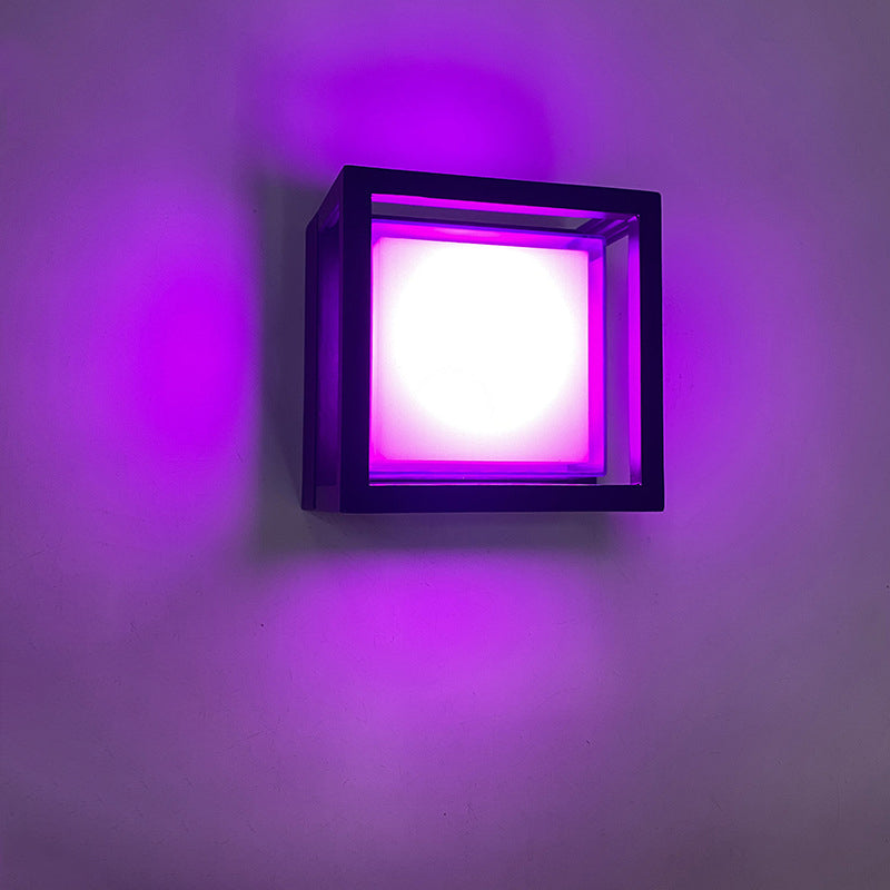 Wasserdichte quadratische LED-Außenwandleuchte aus Aluminium und Acryl für den Garten