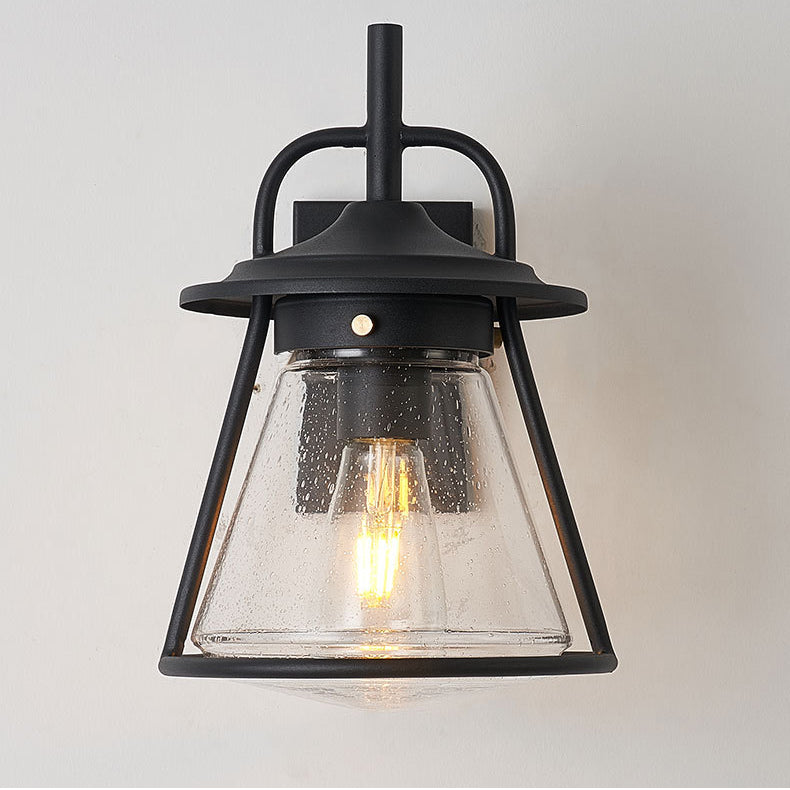 Wasserdichte Glasscone-Schirm 1-Licht Außenwandlampe | Karnz