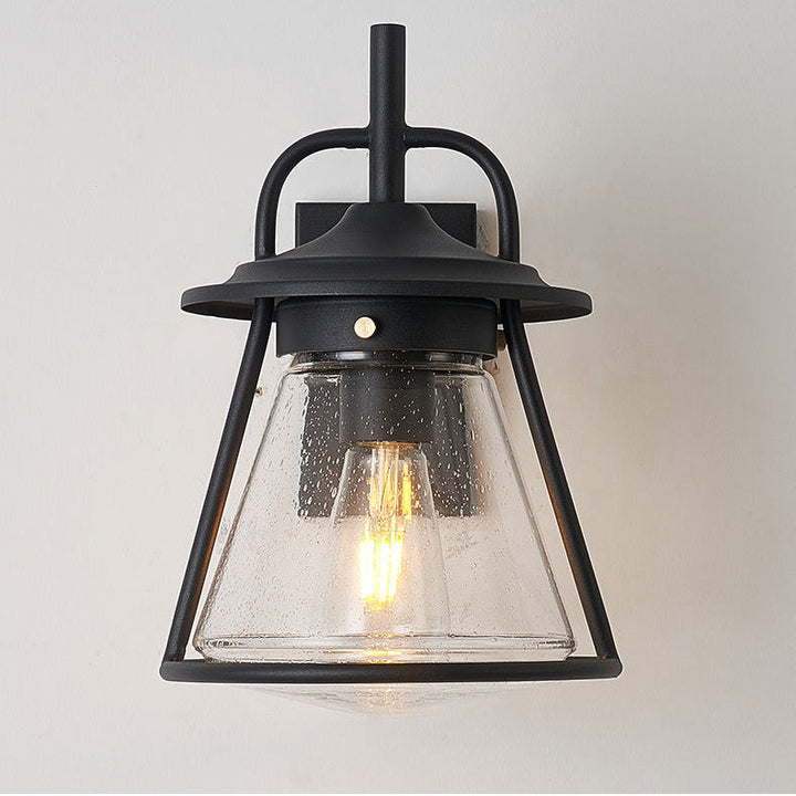 Wasserdichte Glasscone-Schirm 1-Licht Außenwandlampe | Karnz