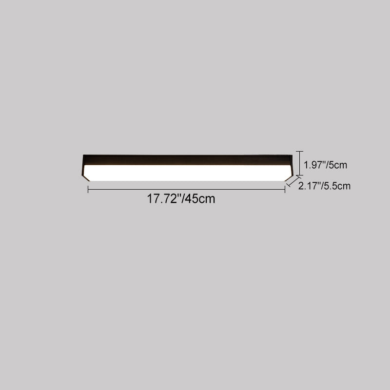 Moderner Minimalistischer Langer Rechteckiger Aluminium PC LED Einbau-Deckenleuchte Für Außenpatio | Karnz