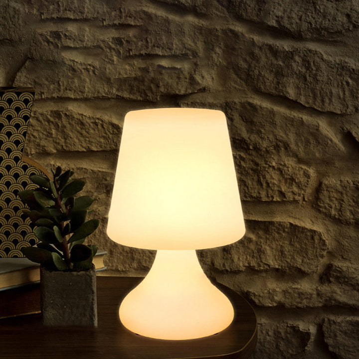 Moderne Minimalistische PE Becherform USB LED Tischlampe Nachtlicht für Außenpatio | Karnz
