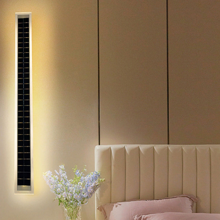 Minimalistische rechteckige LED-Wandleuchte für den Außenbereich, wasserdicht, mit Solarfunktion, für Terrasse und Garten