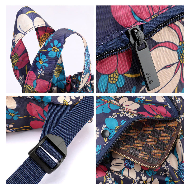 Faltbarer Bedruckter Nylonrucksack mit Kordelzug | Karnz
