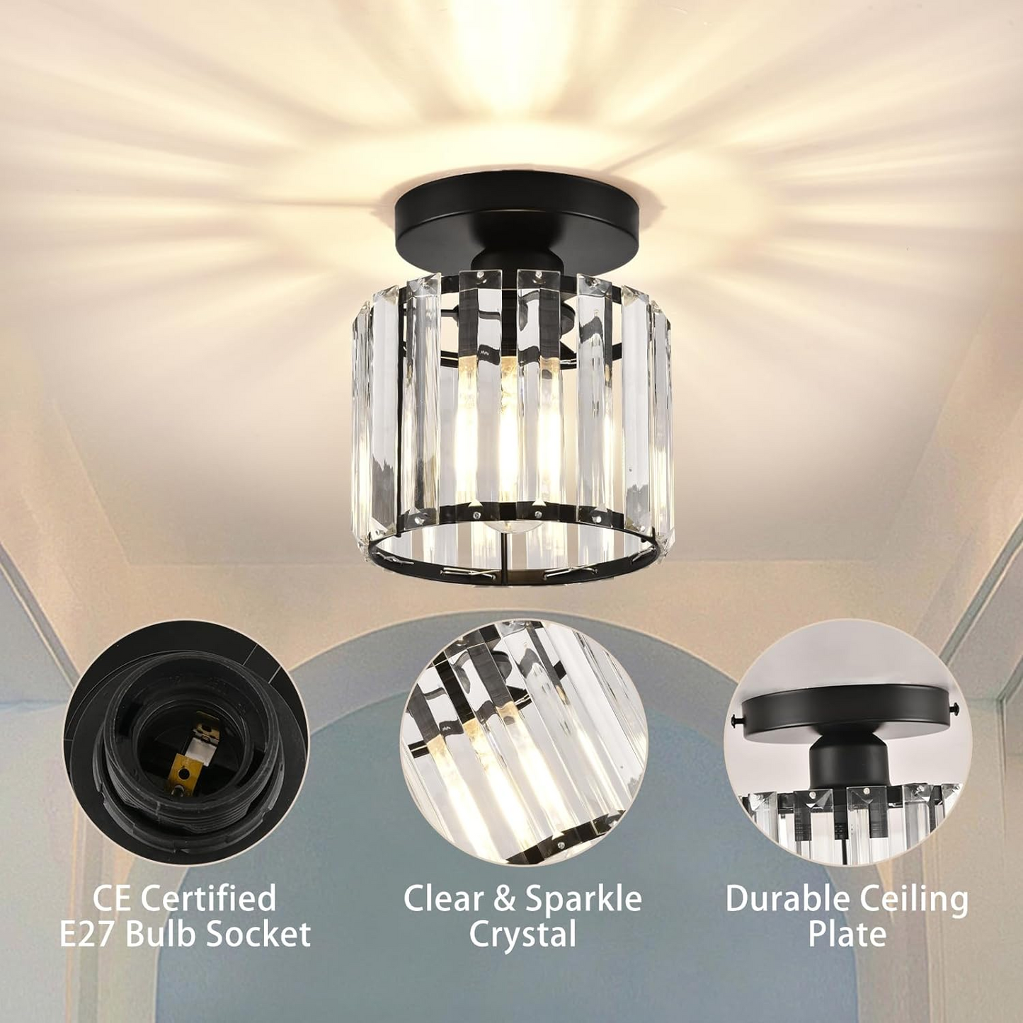 Moderne Kristall-Deckenlampe - CrystalGlow | Karnz