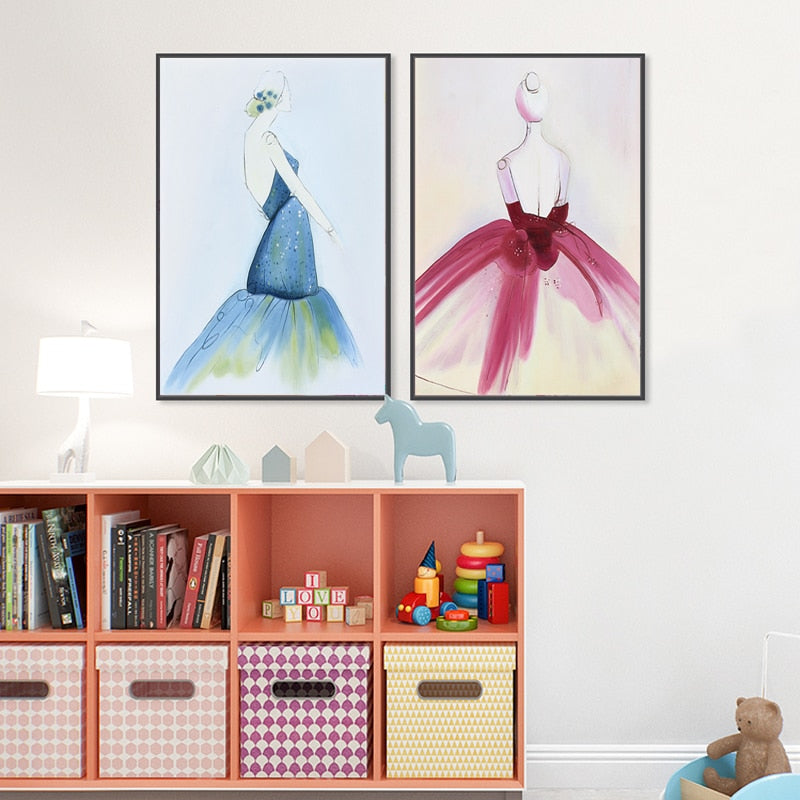Aquarell-Wandbild „Schönes Kleid“ – Leinwandbild