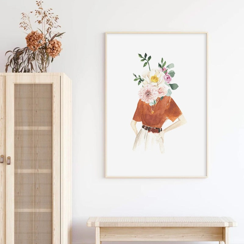 Pink Trendy Frau Druck Weibliche Mode - Leinwand Wandkunst Gemälde