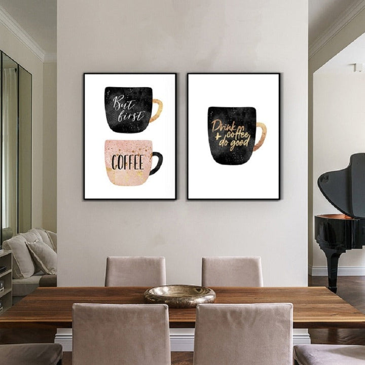 Trink Kaffee Tu Gutes - Leinwand Wandkunst Gemälde