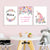 Modernes rosa Cartoon-Kinderzimmerdekor mit personalisiertem Namen - Leinwandbild