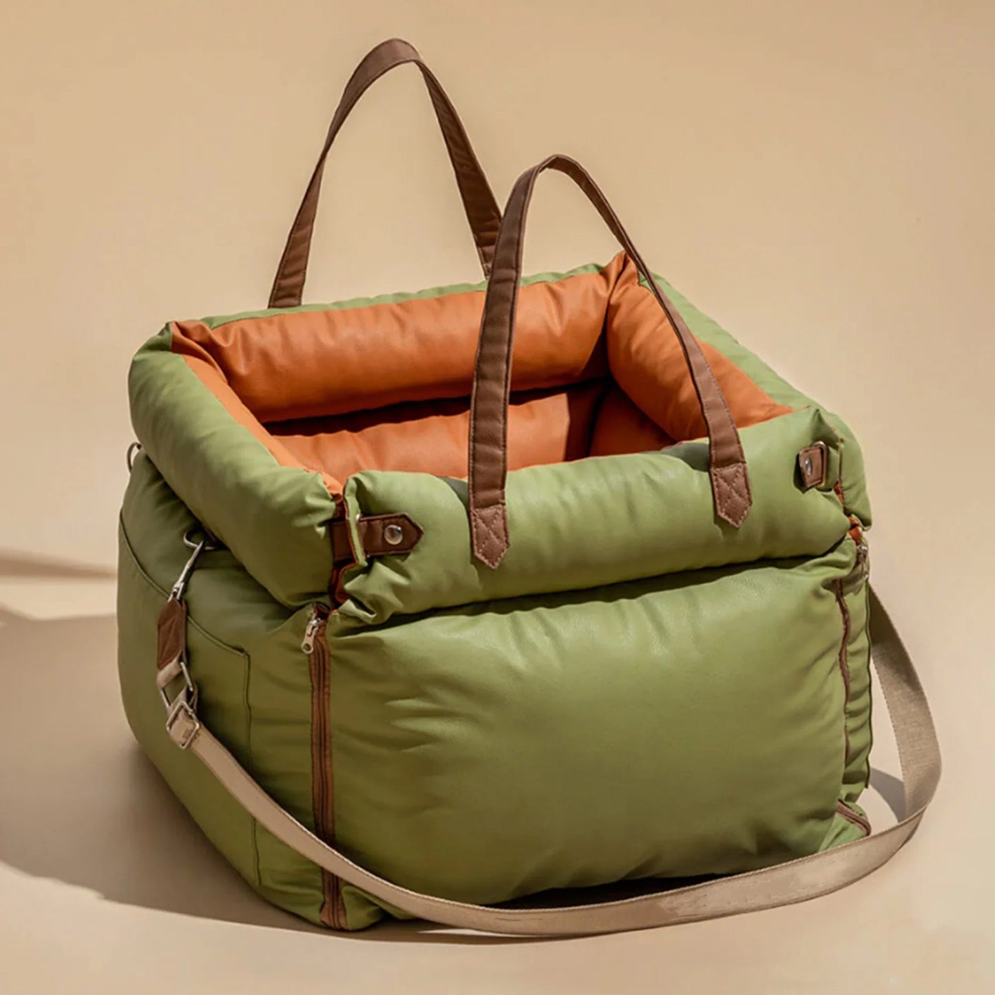 Faux-Leder Hunde Booster Bett – Stylisch, Sicher und Bequem | Karnz