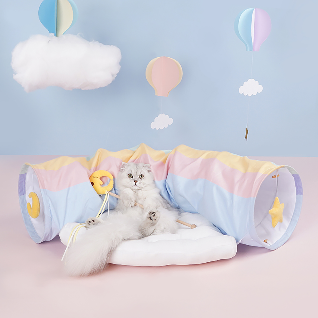 Candy Cloud Katzen-Tunnel – Weich, Gemütlich und Verspielt | Karnz