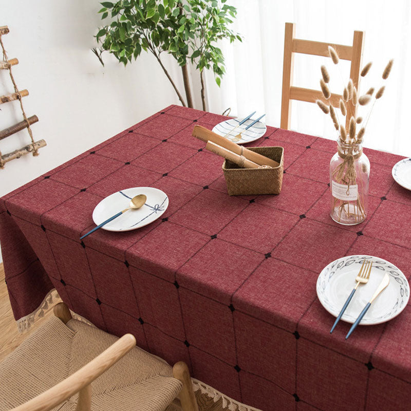 Wasserfeste, ölabweisende, rechteckige Tischdecke aus Baumwoll-Leinen-Mischgewebe, knitterfrei, für Küche, Esszimmer, Buffet und Party