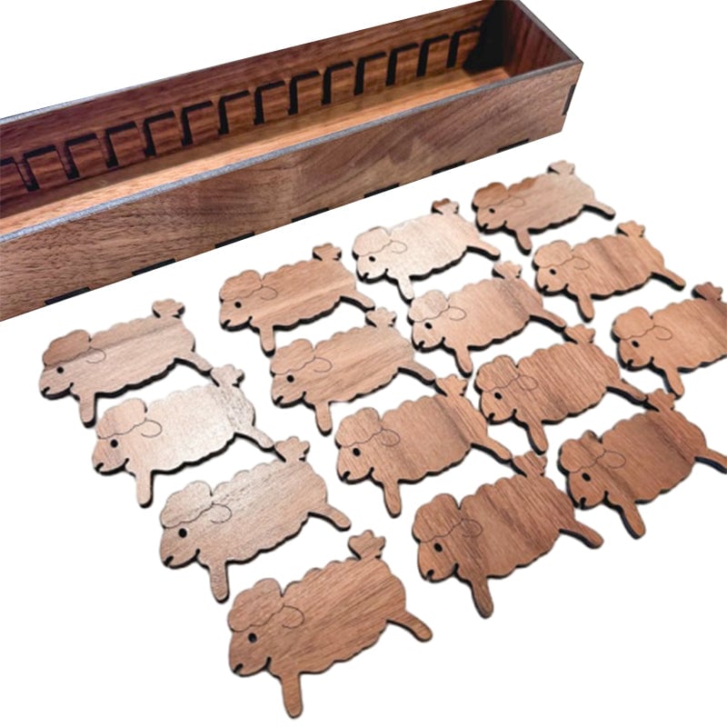 Stickgarn-Organizer | Hasen-Spulen-Set aus Holz | 16-teilig | Inklusive Aufbewahrungsbox