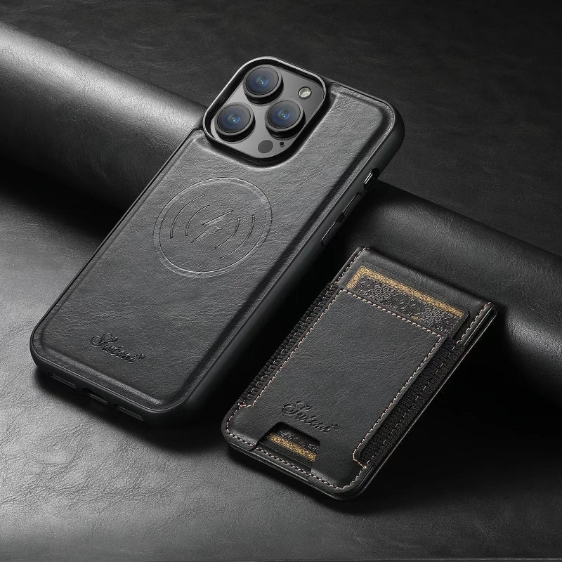 LuxCase Leder Handyhülle mit Kartenfach und Stand – Geeignet für iPhone | Karnz