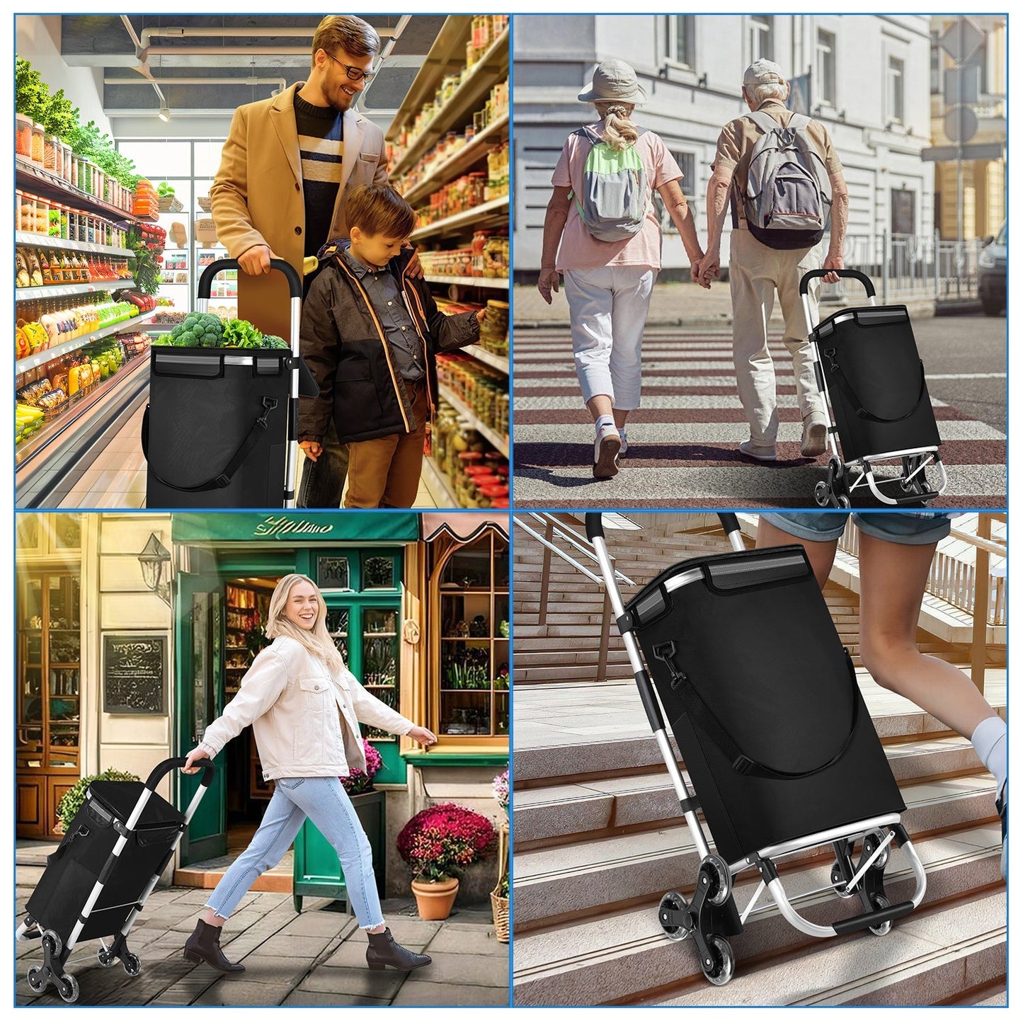 Einkaufstrolley Einkaufsroller Klappbar 40L | Karnz